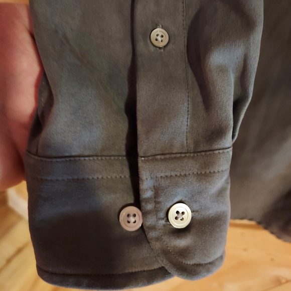 Fieldmaster, Button Down Shirt, Men's Size Large, Long Sleeve, Green Casual. - Picture 6 of 8